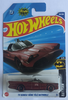 HOT WHEELS C4982 BATMAN 3/5 TV SERIES/SERIE TELE BATMOBILE TOY CAR(Red, Pack of: 1)