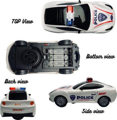 LEVIATHAN F122Dancing Toy Car 360 Degree Rotating Police Car with 3D Flashing Light& Sound(White, Pack of: 1)