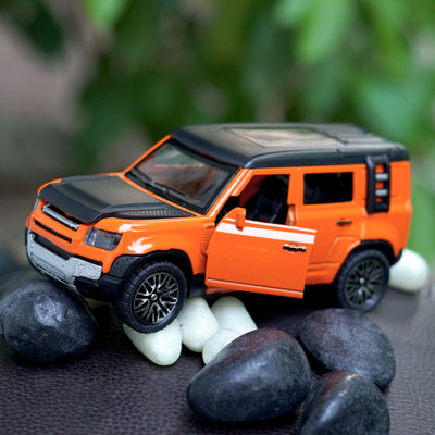 varada 1:36 Scale Die-Cast Defender Model Car – Metal Toy SUV – Pull-Back Action(Orange, Pack of: 1)