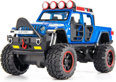 DEUSON ECOM 1:32 Die Cast Metal Toy car Ru Bcon Model Car Light Sound No Pull Back car boy(Blue, Pack of: 1)
