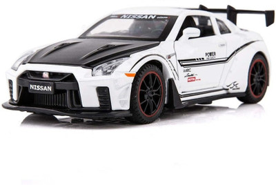 PEZYOX 1:32 Diecast NISAN GTR Alloy Metal Pull Back Die-Cast Car Scale Model Pullback(White, Pack of: 1)