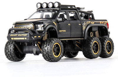 SPENOP 1:24 Die-cast Metal Car Raptor Model black(Black, Pack of: 1)