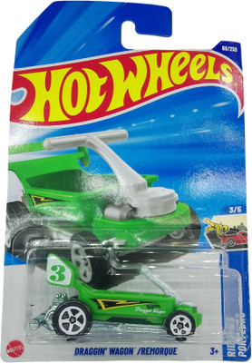 HOT WHEELS RIDE-ONS PORTEURS DRAGGIN WAGON/REMORQUE 3/5(Green, Pack of: 1)