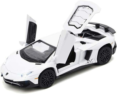 deoxy 1:32 Scale Metal Lamborghini White 750-4 Pull Back Car Toy with Light & Sound(White, Black, Pack of: 1)