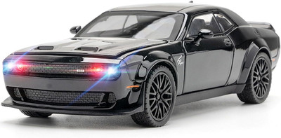 Kexxa 1: 32 Scale Dodge Challenger Hellcat Toy Model Car for Kids Die cast Model Car(Black, Pack of: 1)