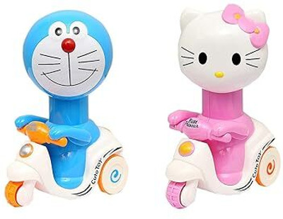 hda group Mini Pull Back Toy Vehicle DOREMON-KITTY-COMBO(Multicolor, Pack of: 2)