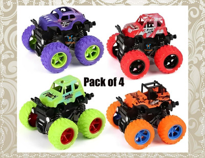Ya Qi Li Cars Toys for Boys Mini Monster Trucks 4wd Friction Powered Cars for Kids-839(Multicolor, Pack of: 4)