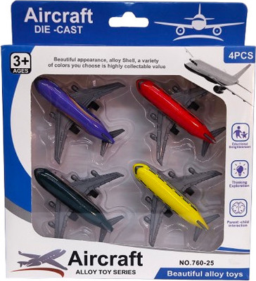 CrazyBuy Mini Diecast Airplane Alloy Toy Pull Back Alloy Model Planes Toys for Kids(Multicolor, Pack of: 4)