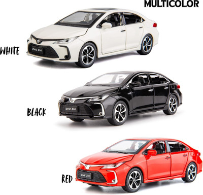 Arizuul New 1/32 Toyota Corolla Die-Cast Toy Car – Premium Alloy Model Realistic Car(Black, White, Red, Pack of: 1)