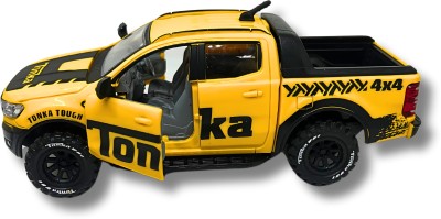 WooZee Tonka Dirt Drifter Pull Back Car Toy with Openable Tailgate and Doors for Kids(Yellow, Pack of: 1)