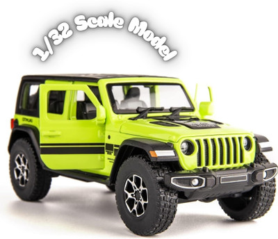 Arizuul Alloy 1/32 Jeep Wrangler Rubicon Model Car for Kids, Boys, and Car Lovers(Black, Green, Orange, Pack of: 1)