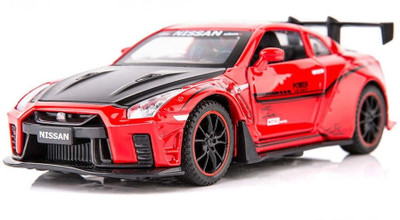 PEZYOX 1:32 Diecast Nisan GTR Alloy Metal Pull Back Die-Cast Car Scale Model Pullback(Red, Pack of: 1)