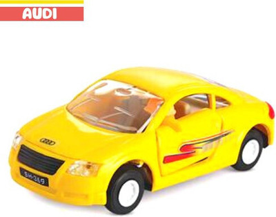 WooZee NEW_AUDI Miniature Pull Back Car with Doors Openable_105(Yellow, Pack of: 1)