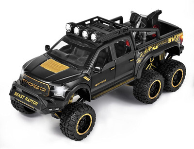 SPENOP Die-cast 1:24 Scale Metal Model Car Raptor 6x6(Black, Pack of: 1)