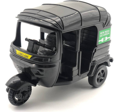 VRUX Auto Rickshaw Pull Back motion excellent realistic graphics toy for kids(Black)