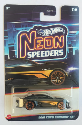 HOT WHEELS NEON SPEEDERS 2018 COPO CAMARO SS TOY CAR(Black, Pack of: 1)