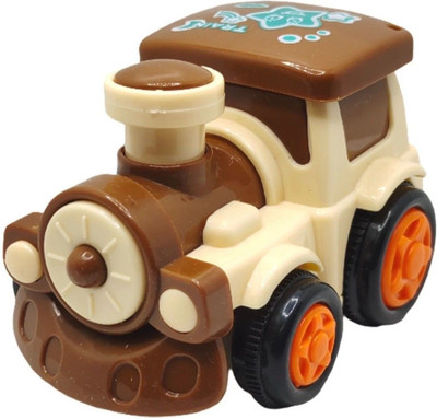 BBG FK Unbreakable mini Rail engine push and go crawling Toy for kids pack of -1(Brown)