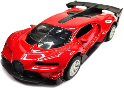 Cabin Hut Die Cast Metal BUGGETI look 1:32 pull back, Openable Doors Fastest Sport Car Toy(Red, Pack of: 1)