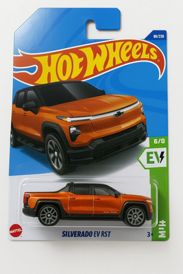 HOT WHEELS C4982 SILVERADO EV RST N CASE TOY CAR(Orange, Pack of: 1)