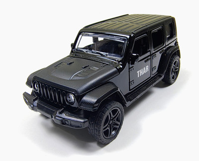 Meesaj Thar Diecast Model Car Toy – PullBack Action with Openable Doors, Bonnet & Trunk(Black, Pack of: 1)