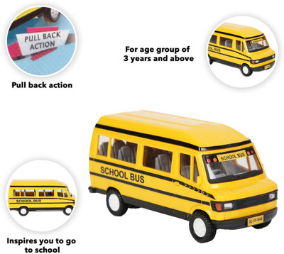 zokato Pull Back TMP Toy School Bus Toy for Kids(Multicolor, Pack of: 1)