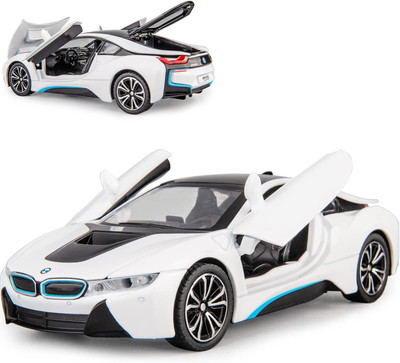 ARNIYAVALA 1/24 Compatible for BMW I8 Model Car, Zinc Alloy Pull Back Toy car(White, Pack of: 1)