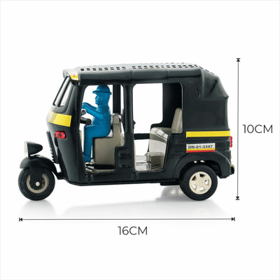 TECHZAGE Auto Rickshaw Toy for Kids Pull Back Action Mini Auto Rickshaw Mini for Kids(Multicolor)