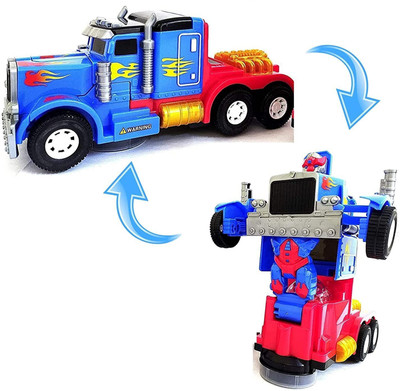 KTRS Deform Robot Transformation Truck Plastic Lights & Music Pack of 1 Multicolour(Multicolor)