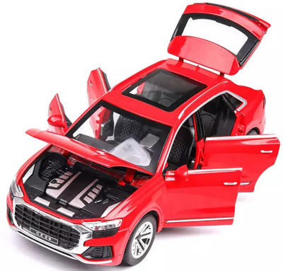 DEUSON ECOM 1:24 Die Cast Metal Car AUDI Q-8 Model Car Light Sound Pull Back Car Toy For Boy(Red, Pack of: 1)
