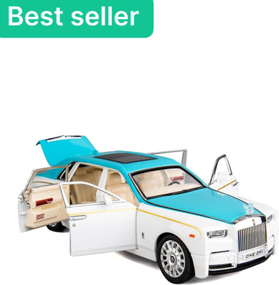 Zuuluzrs 1:24 Rolls Royce Car Model Car,Zinc Alloy Pull Back Toy Diecast Toy for kids(Blue And White, Pack of: 1)