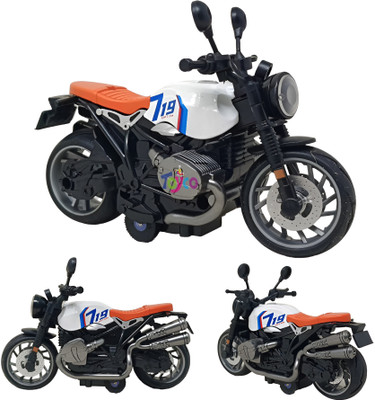 Toyco 1:14 Scale Pull Back Diecast Alloy Royal Motorcycle Toy Bike Simulation Model(Assorted Color, Pack of: 1)