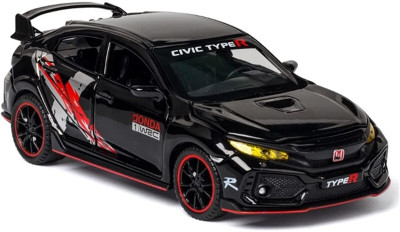 DARVICE 1:32 Diecast Metal Car Civic Type R Die Cast Scale Model Car Toy Car For Kids(Black, Pack of: 1)