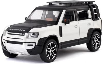VIHU FK_1:24 Scaled DEFENDER SUV Die-Cast Pull Back Car Model with Lights and Sound(White)