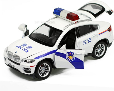 UKAXA Diecast 1:32 Model Police Alloy Metal Pull Back Die-Cast Pullback Sound & Light.(White, Pack of: 1)