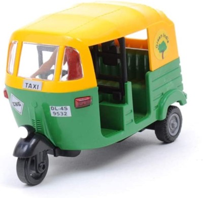 mehtab Pull Back Indian CNG Auto Rickshaw Toy(Yellow, Green, Pack of: 1)