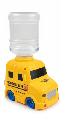 FunBazaar Mini School Bus Shape Water Dispenser Toy with Drinking Function for Kids.(Yellow, Pack of: 1)