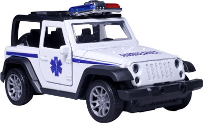 speedyz DIE CAST JEEP CAR AMBULANCE 1:32 PULLBACK OPENING DOOR(White)