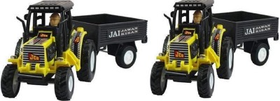 Mytoykid New Farmer Tractors with Trolley Pull Back Toy for Kids.(Multicolor, Pack of: 2)