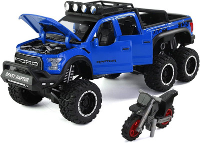 SPENOP Die-cast Metal Model Car 1:24 Scale Raptor 6x6(Blue, Pack of: 1)