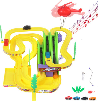 frendo Race n Roll Track set with Lithium Battery | C-Type USB | Track Car for Kids(Yellow, Green)