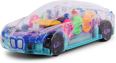 ZUNBELLA 3D Car With 360° Rotate Transparent Electronic Car WIth Light & Music For Kids(Multicolor, Pack of: 1)