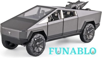 FUNABLO 1:24 Scale Tesla Cybertruck Model Pick-Up Truck Model Car Diecast TOY FOR KIDS(Grey, Pack of: 1)