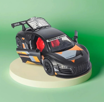 kidcraze Mustang-GT Die Cast Metal Sports Car - Openable Door & Back light & music(Black, Pack of: 1)