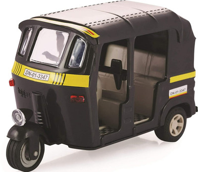 Sani International Toy World Plastic Pull Back Large Auto Rickshaw Pack Of 1(Black, Pack of: 1)