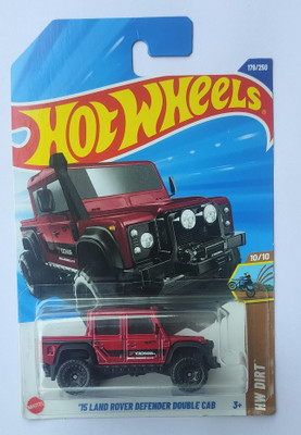HOT WHEELS C4982 15 LANDE ROVER DEFENDER DOUBLE CAB 10/10 DIE CAST TOY CAR(Red, Pack of: 1)