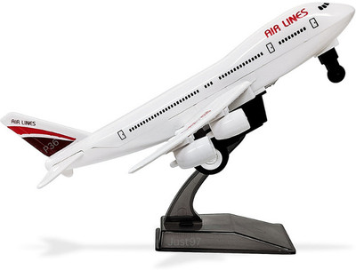 Mahi Zone AEROPLANE C747 With Stand Pull Back And GO_27(White, Red, Pack of: 1)
