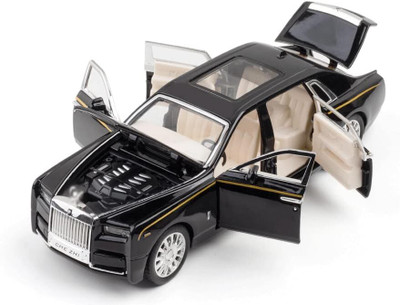 DEUSON ECOM 1:32 Scale Die cast Metal Car Diecast Model Phantom Lights Sound Car For Kid(Black)
