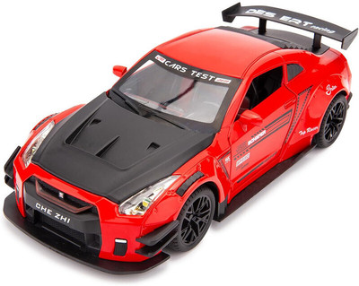 SPENOP 1:24 Scale GTR Sports Model Die-cast Metal Pullback(Red, Pack of: 1)
