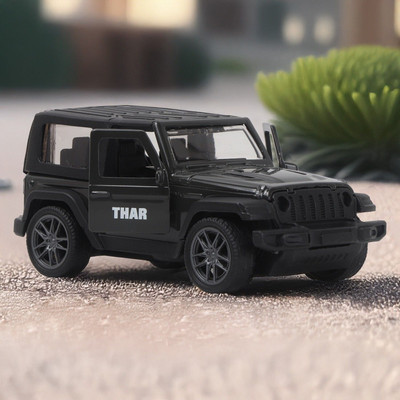 COZYCATO 1:32 Scale Die-Cast THAR Car Model Toy with Pull-Back Action(Black, Pack of: 1)