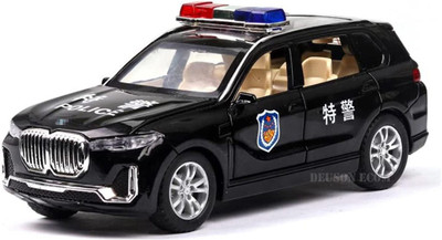 SKBD Die Cast Metal 1:32 Scale Model Car x5Police Lights & Sound For Kids Toy Car(Black, Pack of: 1)